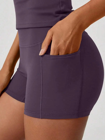 Women's Crop Top & Shorts Workout Set – Tummy Control