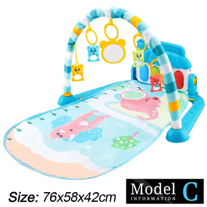 Baby Fitness Stand Music Play Gym Activity Toys Newborn Piano Crawling Blanket Pedal Game Pad Early