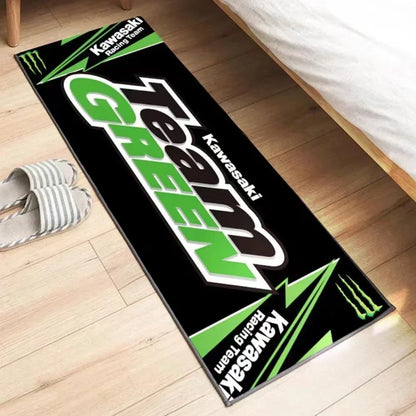 Kawasaki Motorcycle Area Rug Anti-Slip Floor Mat for Garage & Home Decor