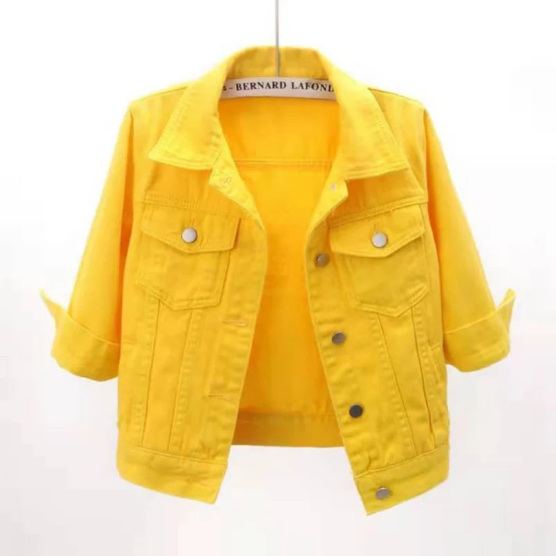 Women's Short Denim Jacket – Casual Loose Jean Coat