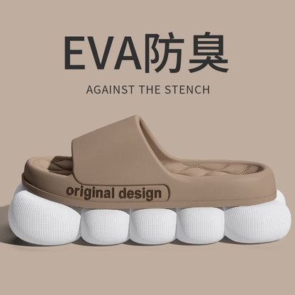 Men Trend Summer Slippers Soft Non-Slip Sole Cloud Sandals Home Beach Indoor Outdoor - Soft