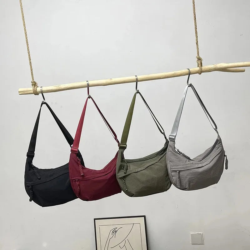 Crossbody Shoulder Bag Minimalist Crescent Dumpling Style