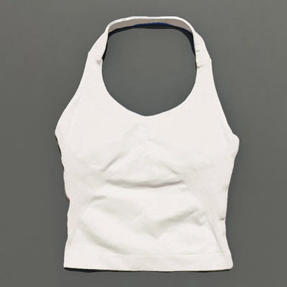 Seamless Halter Longline Sports Tank Top for Women – Gym Yoga Workout