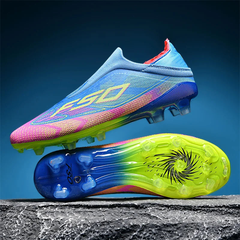 Men's High-Top FG Soccer Cleats – Non-Slip Firm Ground Football Boots