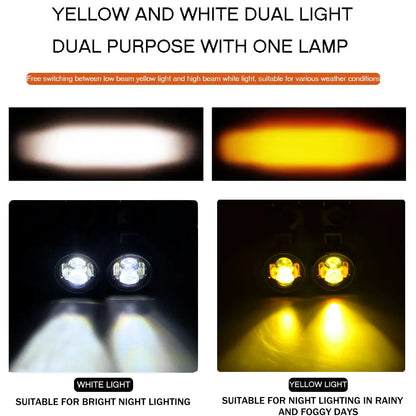 Motorcycle Fog Lights Led Auxiliary Driving Lamp Moto Headlight Spotlights 100w Wired Switch Dual