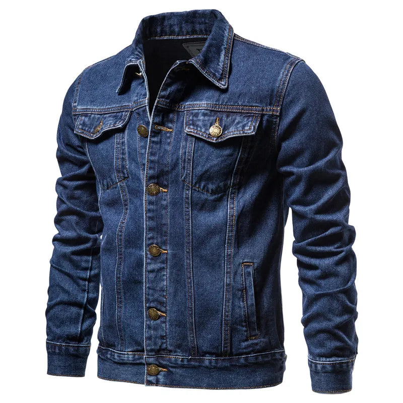 Men's Slim Fit Denim Jacket – Vintage Motorcycle Jean Coat