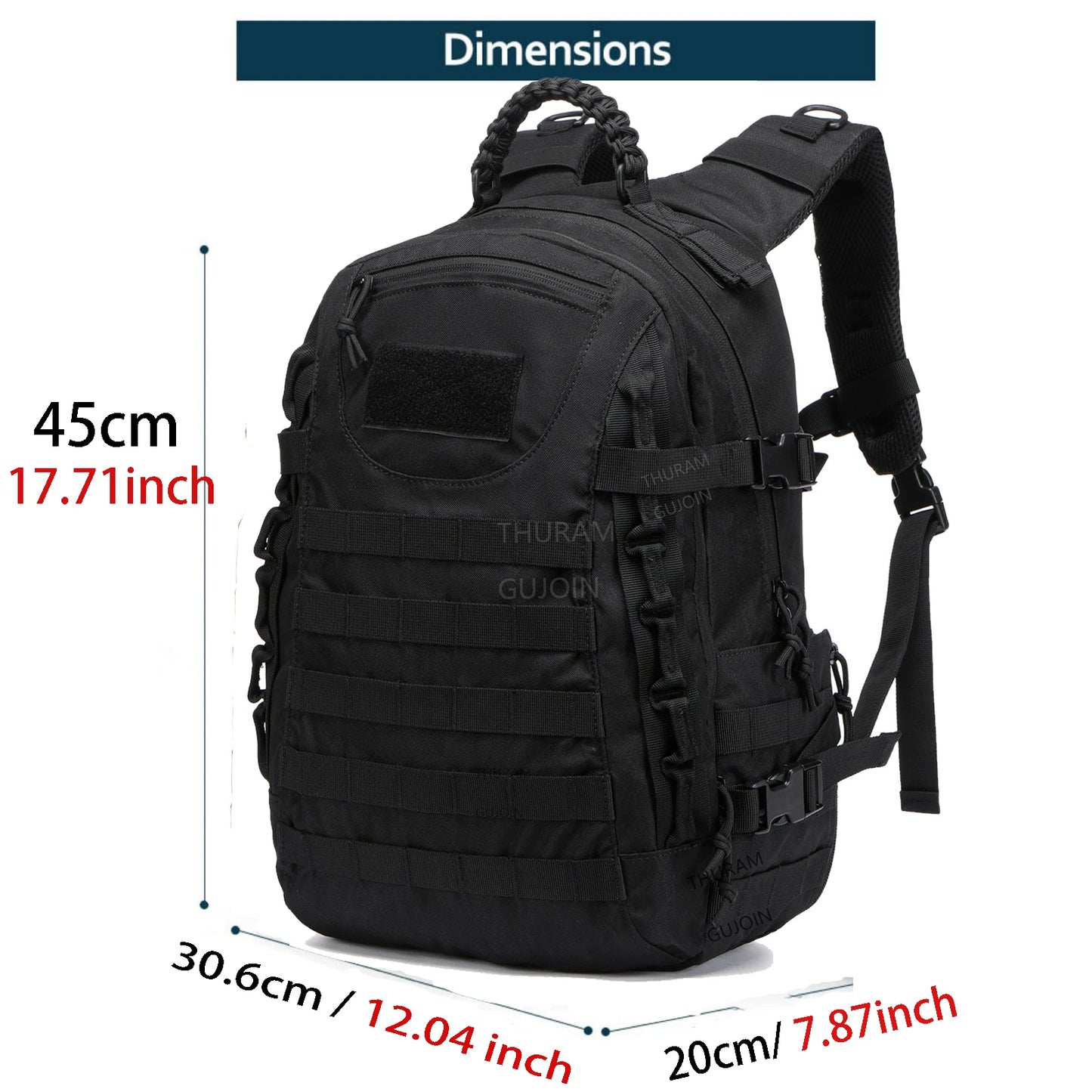 Tactical Backpack 38L – Waterproof Hiking & Bug Out Bag
