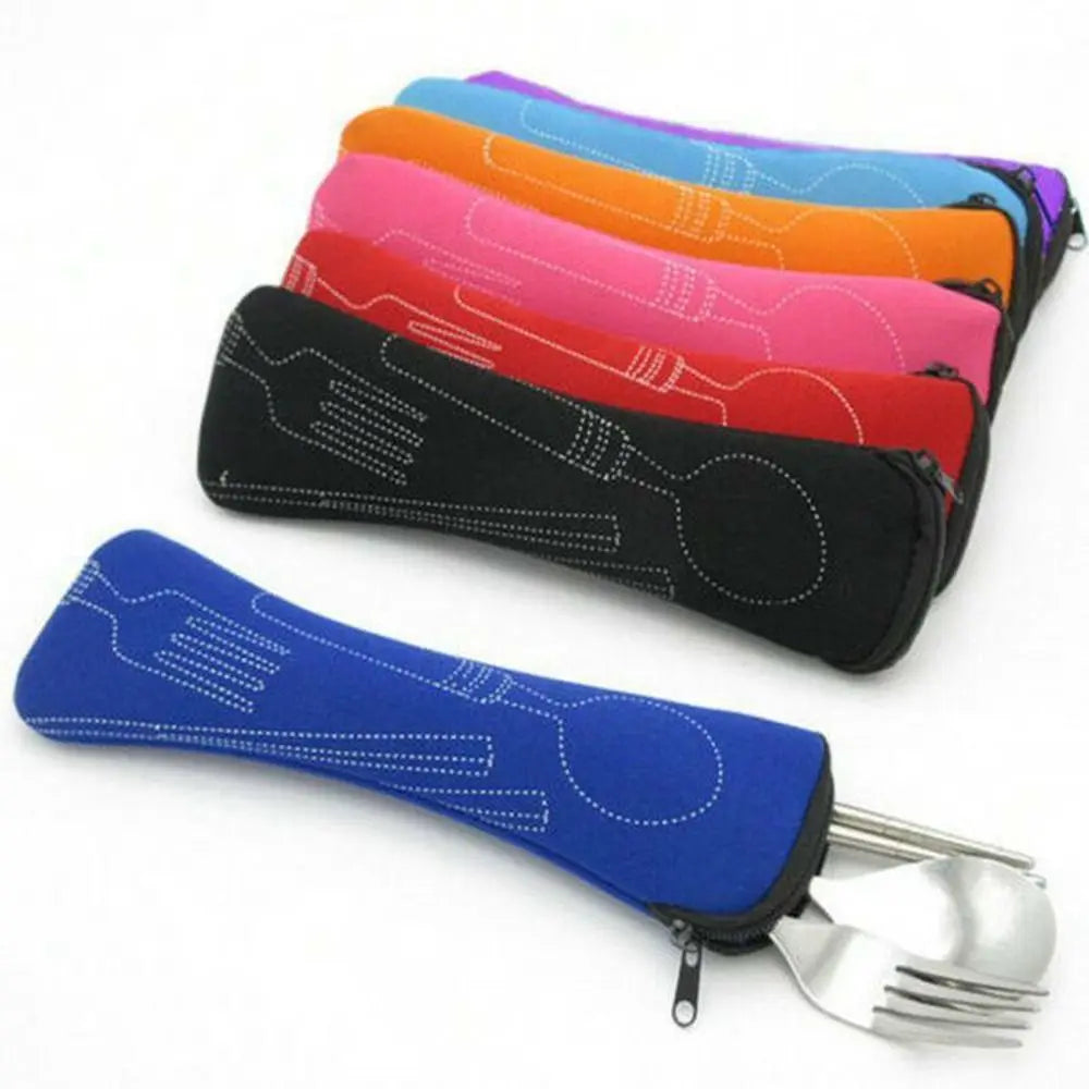 Portable Cutlery Travel Bag – Zippered Utensil Pouch for Picnic & On-the-Go