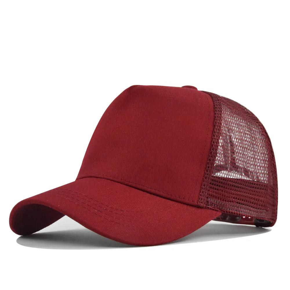 Custom Logo 5-Panel Mesh Trucker Baseball Cap – Men & Women