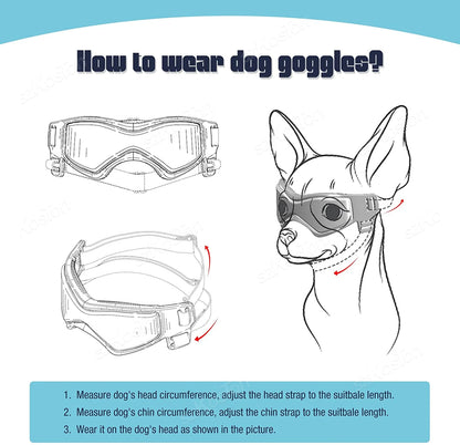 Dog Goggles UV Protection Sunglasses with Adjustable Strap
