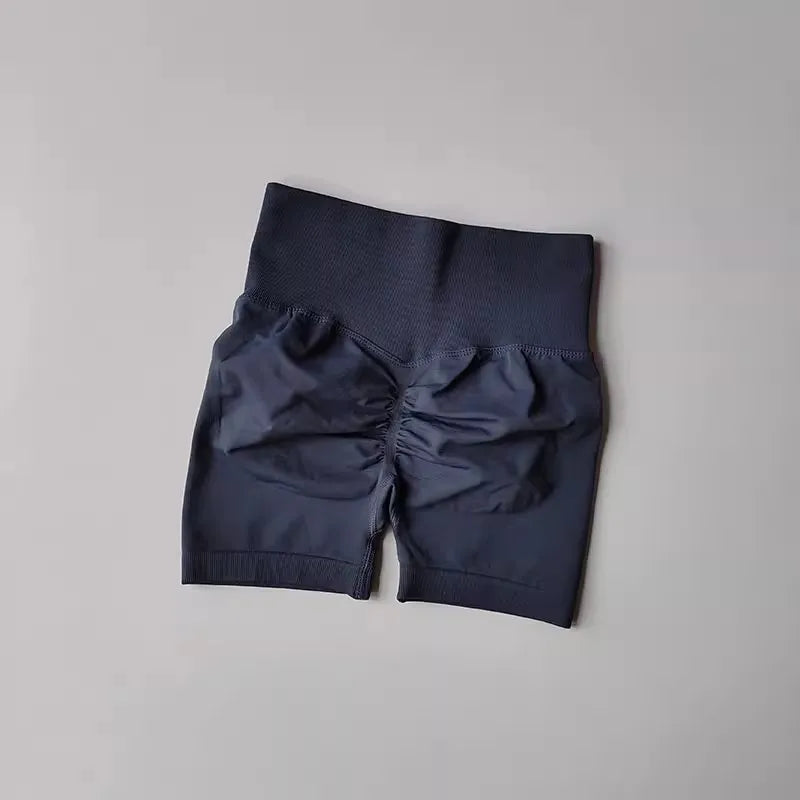 Women's High-Waist Yoga Shorts with Butt Lift & Ruched Back