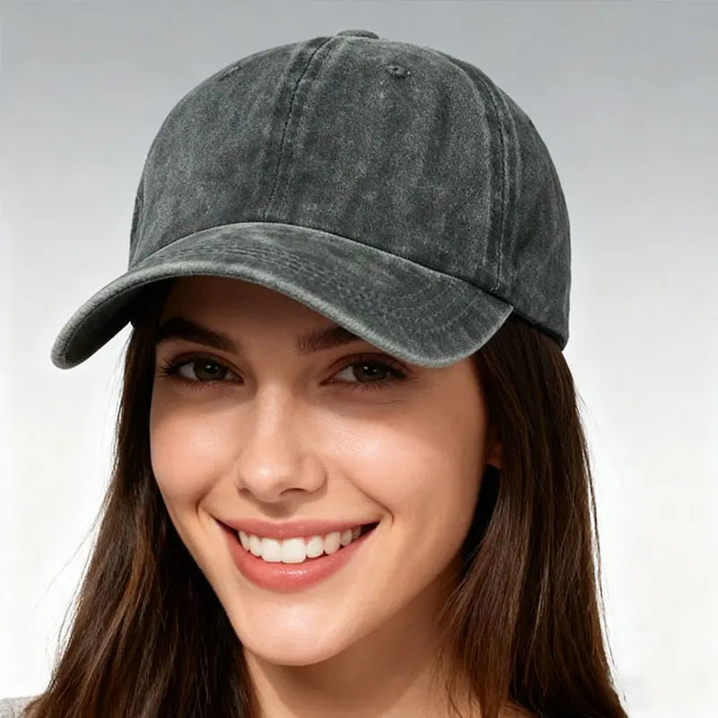 Retro Washed Denim Baseball Cap – Adjustable Unisex Sun Hat