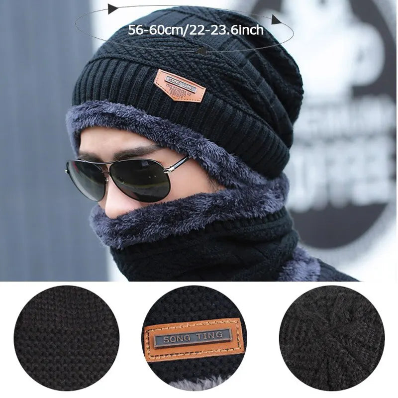 Winter Knit Beanie & Fleece Neck Gaiter Set
