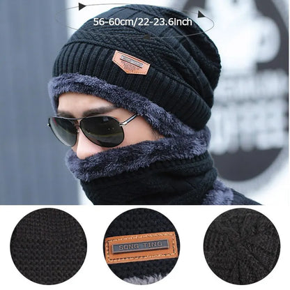 Winter Knit Beanie & Fleece Neck Gaiter Set