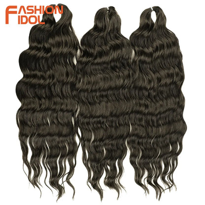 Anna 24 Inch Synthetic Hair Water Wave Braiding Extensions Ombre Blonde Deep Afro Curl Twist Crochet