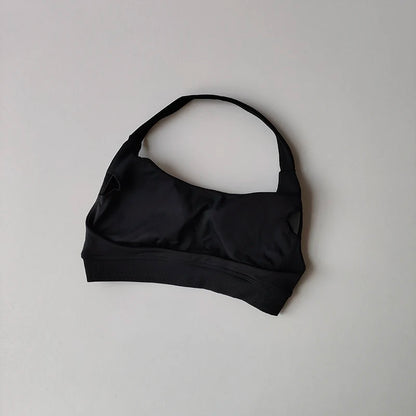 Seamless Padded Sports Bra – Backless Halter Crop Top for Women