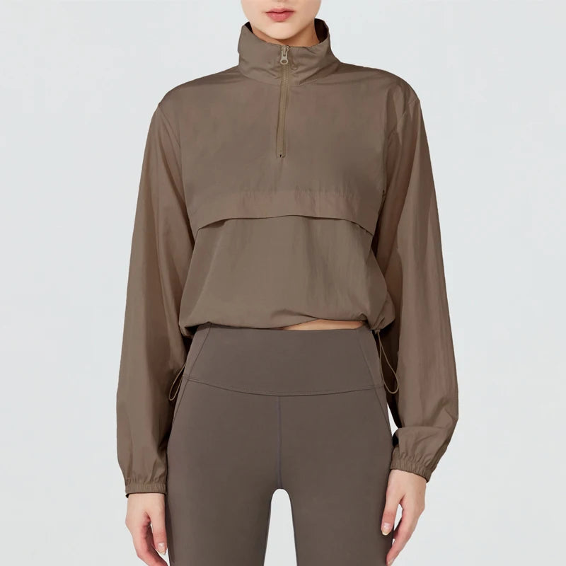 Women's Lightweight Quarter-Zip Athletic Windbreaker – Golf Running Hiking Pullover Jacket