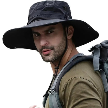 Men's UV Protection Wide Brim Sun Hat – Outdoor Fishing & Hiking Cap