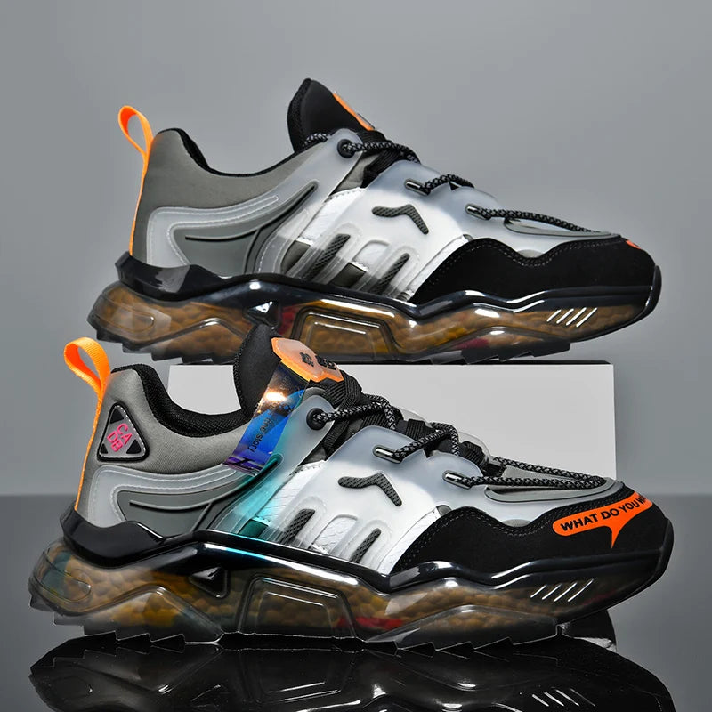 Men's Chunky Sneakers – Air Cushion Sole, Breathable Casual Running Shoes