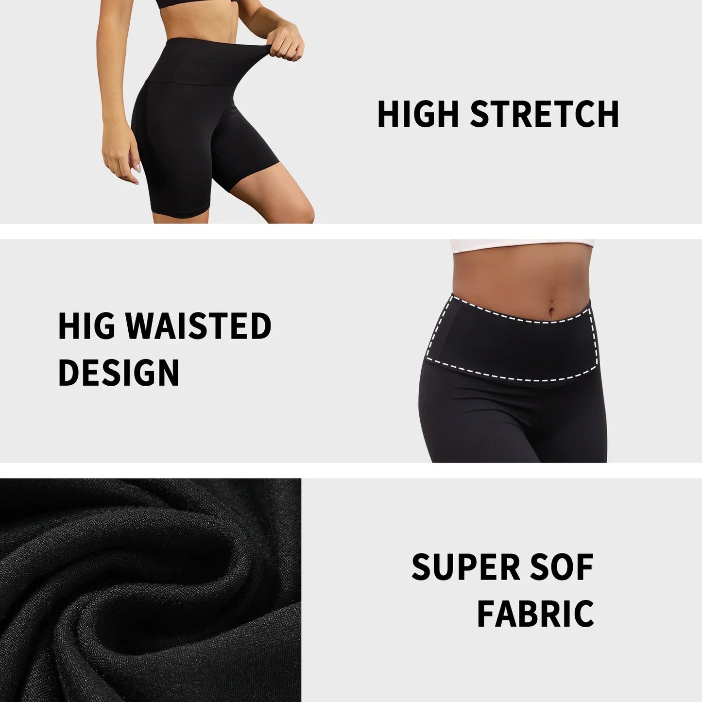 Women's High-Waist Biker Shorts – Tummy Control, No See-Through