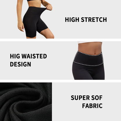 Women's High-Waist Biker Shorts – Tummy Control, No See-Through