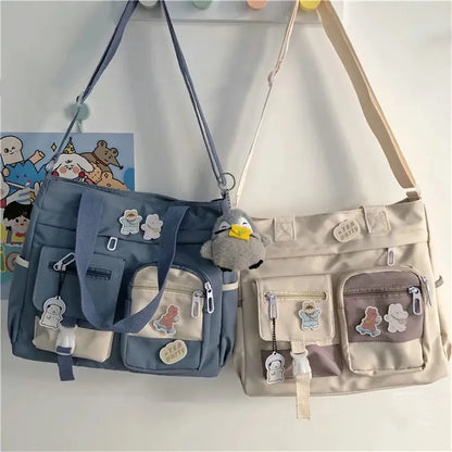 Canvas Crossbody Tote Bag for Women – Cute Shoulder Messenger Bag