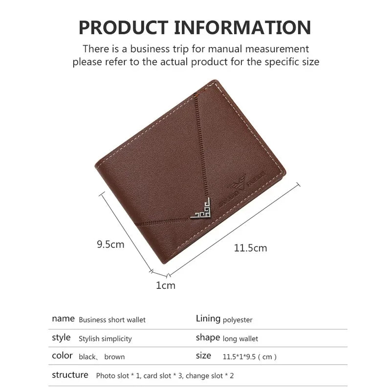 RFID Blocking Slim Leather Wallet for Men – Bifold Minimalist Card Holder