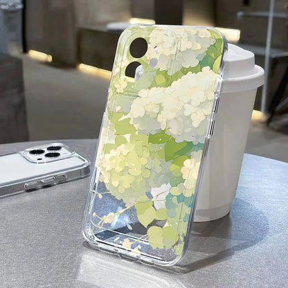 Flower Pattern Transparent Case Iphone 17 Air 15 16 Pro Max 11 14 12 13 Soft Silicone Floral Cover