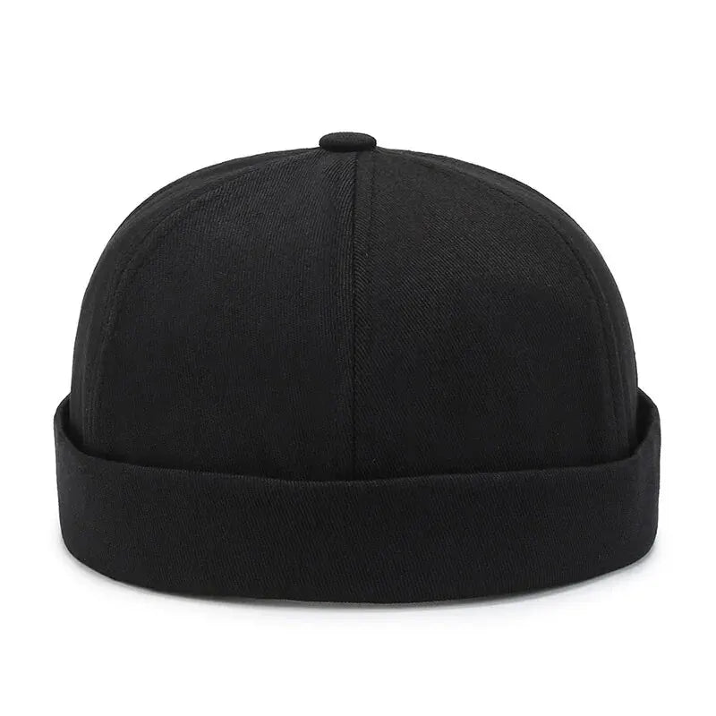 Docker Brimless Beanie Hat – Korean Streetwear Rolled Cap for Men & Women