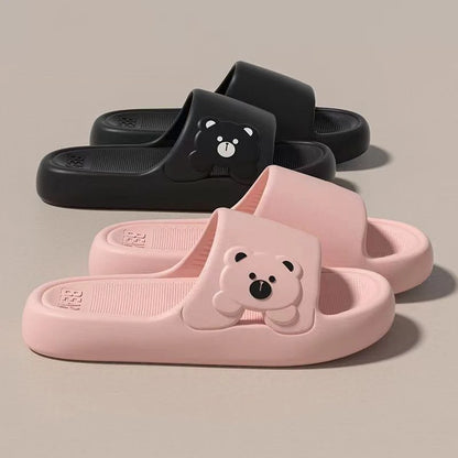 Summer Cartoon Bear Indoor Slippers Women Lightweight Soft Eva Slides Woman Comfort Home Bathroom