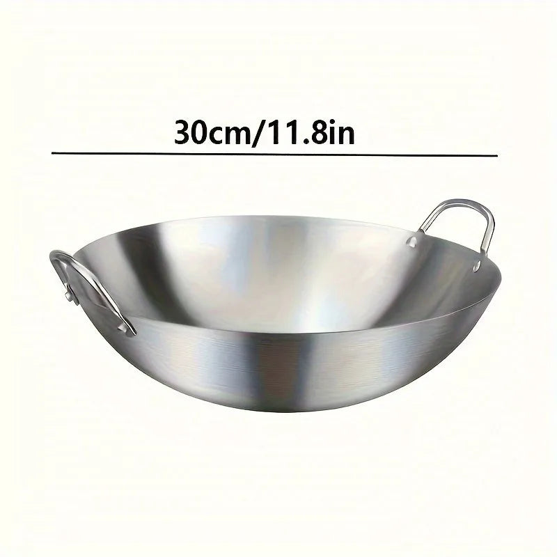 Stainless Steel Wok with Dual Handles – Uncoated