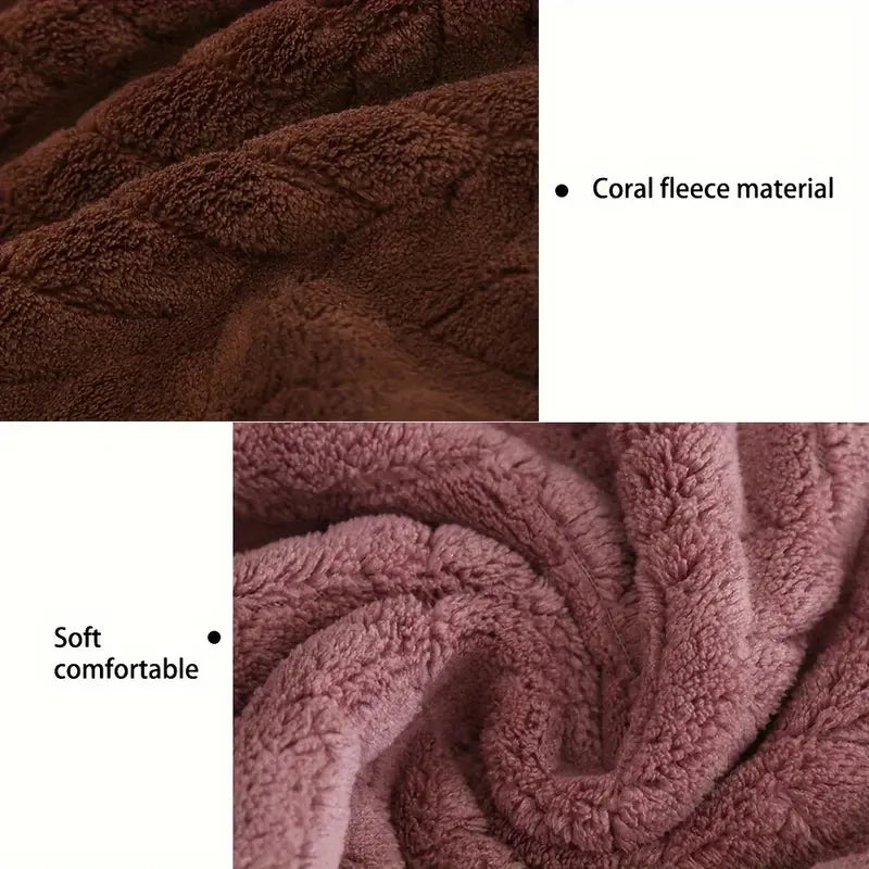 Thick Coral Velvet Bath Towel – Soft, Absorbent & Quick-Dry