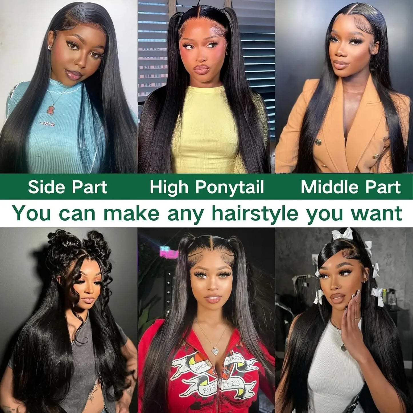 Long Straight Human Hair Wig – 13x4 & 13x6 HD Lace Front Glueless 16–42 Inches