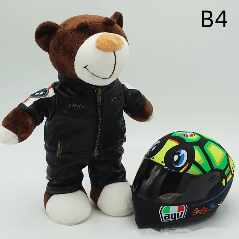 Motorcycle Helmet Teddy Bear Plush Toy – Biker Stuffed Animal Gift