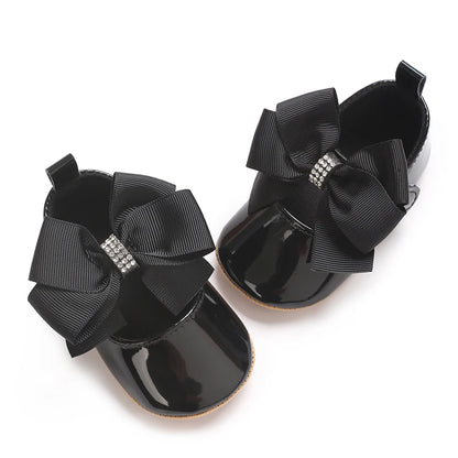 Baby Girl Bow Shoes – Soft Sole Princess Flats