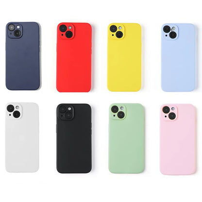 Luxury Liquid Silicone Phone Case Iphone 13 Mini 14 15 Pro Max Plus Candy Color Soft Back Cover