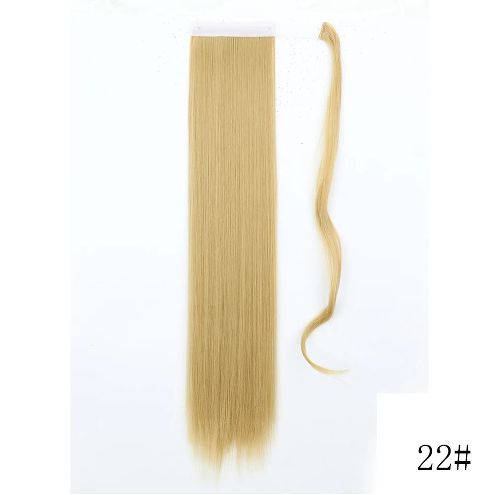 Wrap Around Ponytail Extension – Long Straight Synthetic Clip-In