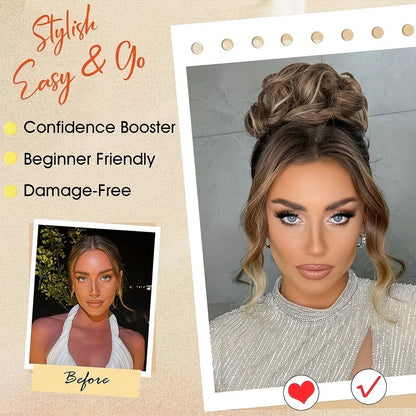 Synthetic Fiber Messy Bun Hairpiece Scrunchie Fake Chignon Hair Extensions Accessories Women Daily