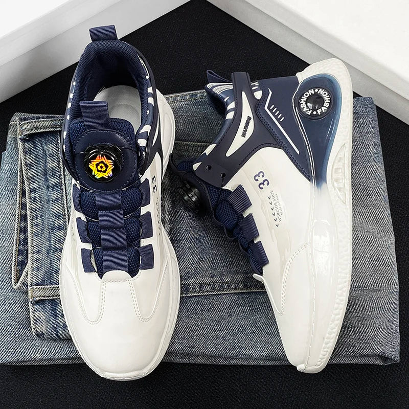 Men's Rotating Buckle Sneakers – Non-Slip Outdoor Athletic Shoes
