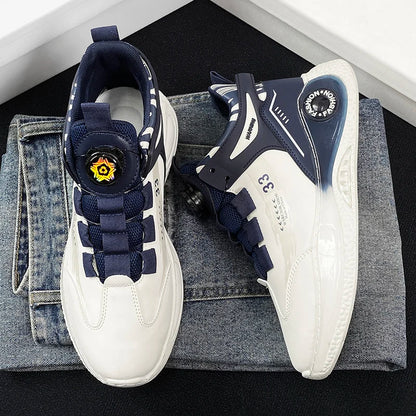 Men's Rotating Buckle Sneakers – Non-Slip Outdoor Athletic Shoes