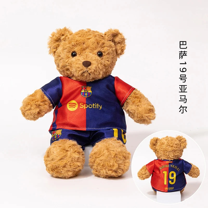 Football Player Plush Teddy Bear Doll – Soccer Star Souvenir Gift