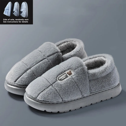 Plush Winter Slippers – Unisex Warm Non-Slip Cotton House Shoes