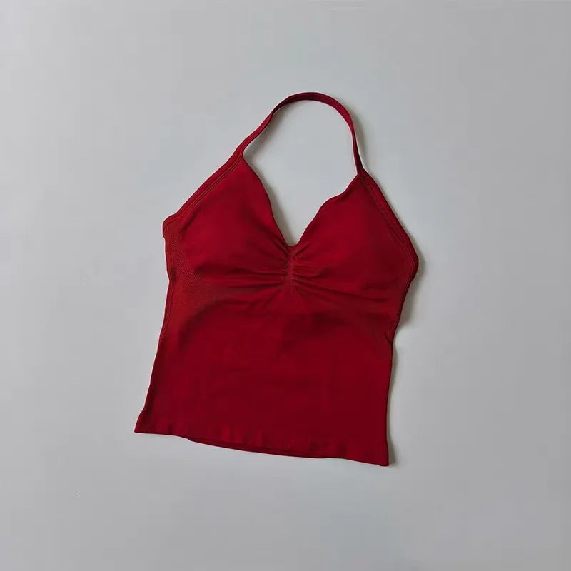 Women's Halter Neck Sports Bra & Shorts Set