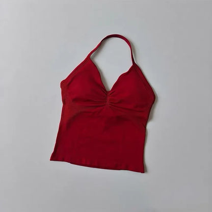 Women's Halter Neck Sports Bra & Shorts Set