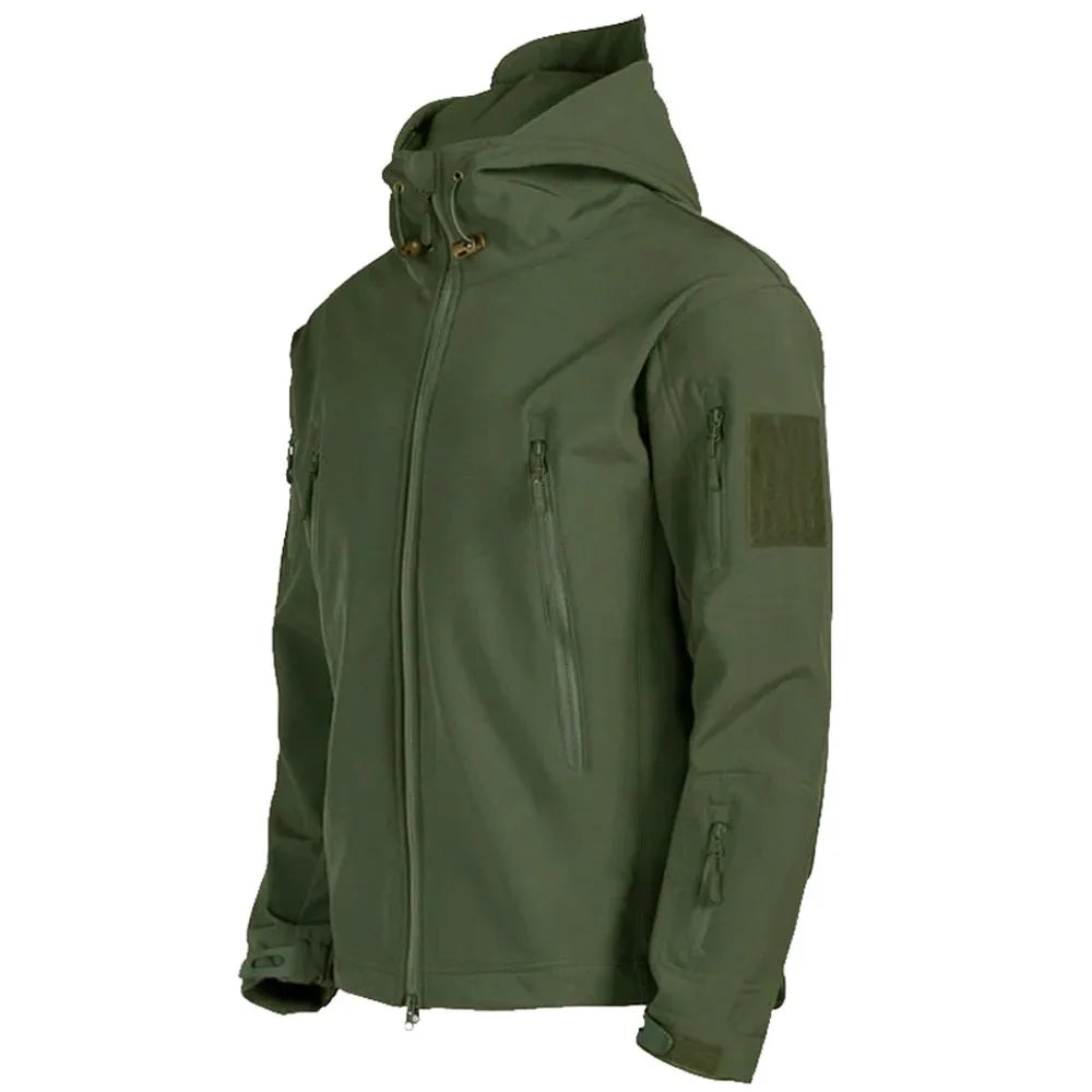 Tactical Soft Shell Jacket – Waterproof Windproof Hooded Outdoor Coat