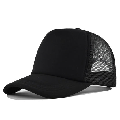 Plain Mesh Trucker Baseball Cap – Unisex Adjustable Snapback
