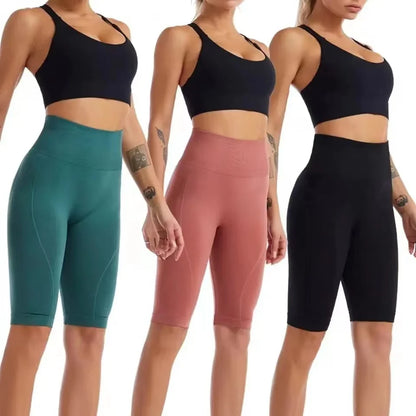Seamless Push-Up Yoga Shorts for Women – Tummy Control Gym Wear