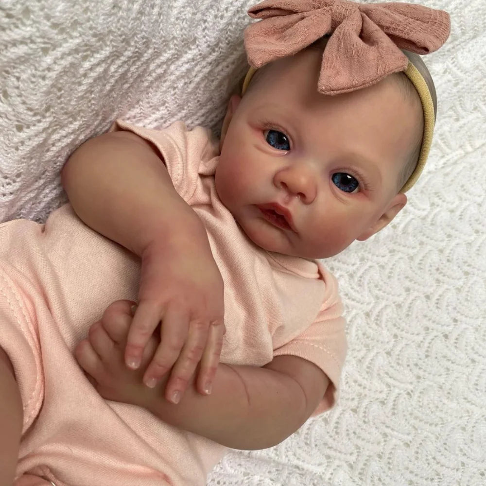 Reborn Baby Doll 19-Inch Soft Body Handmade Realistic Blue Eyes