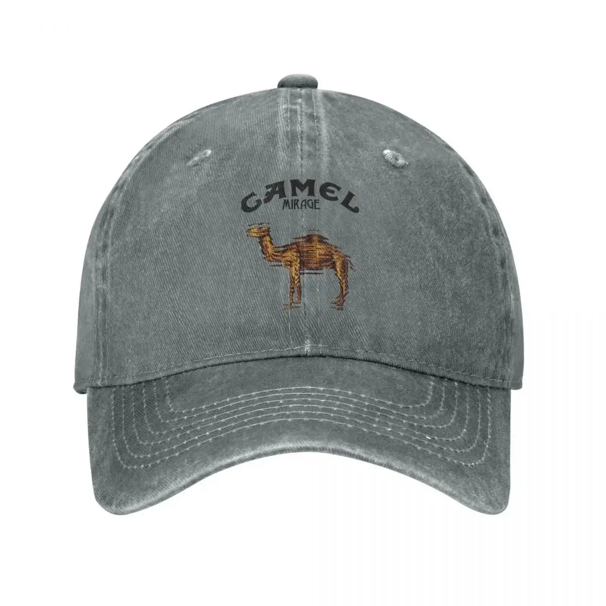 Camel Print Distressed Trucker Hat – Vintage Washed Cap
