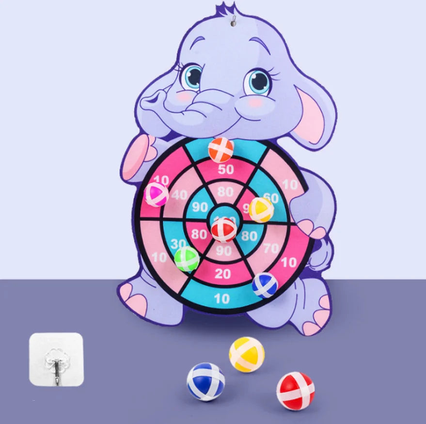 Kids Cartoon Animal Dart Board with Sticky Balls – Safe Indoor Toy